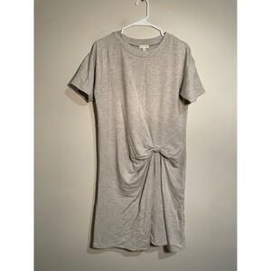 Garnet Hill Heathered Gray Twist Front Short Sleeve TShirt Dress Size Medium‎